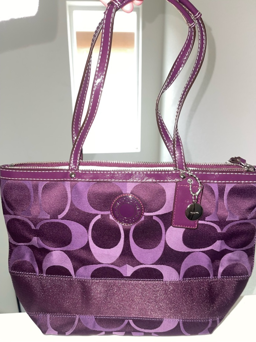 Vintage Coach Purple Signature bag - Picture 2 of 8